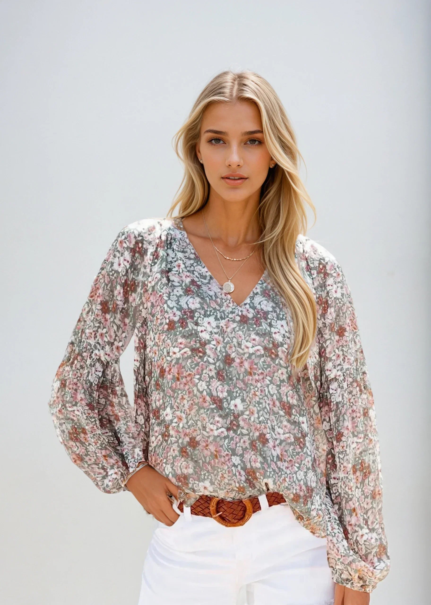 Light Casual Floral Blouse for Women