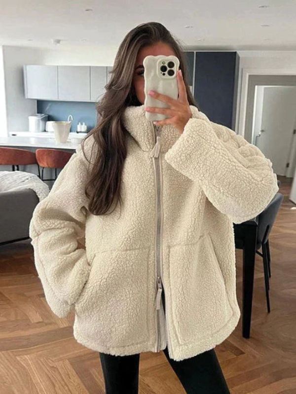 Ultra-Soft Oversized Sherpa Fleece Jacket Stylish for Cold Weather