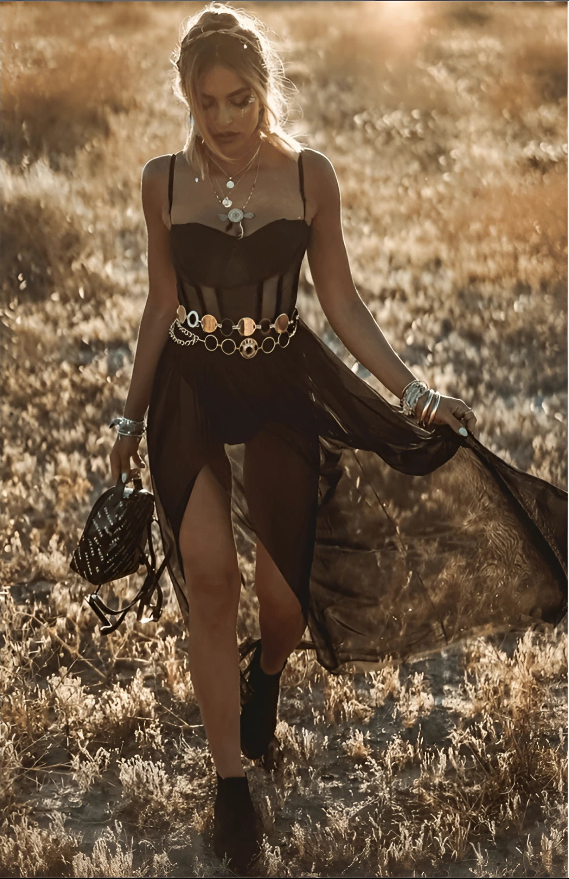 Women’s Bohemian High Slit Maxi Dress