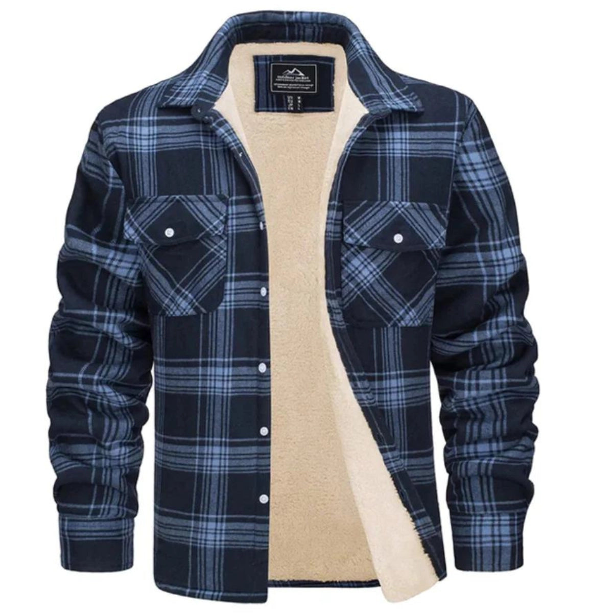 Men’s Sherpa Lined Plaid Shirt Jacket