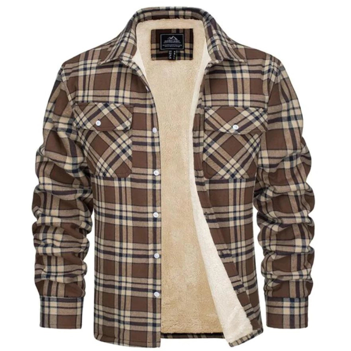 Men’s Sherpa Lined Plaid Shirt Jacket