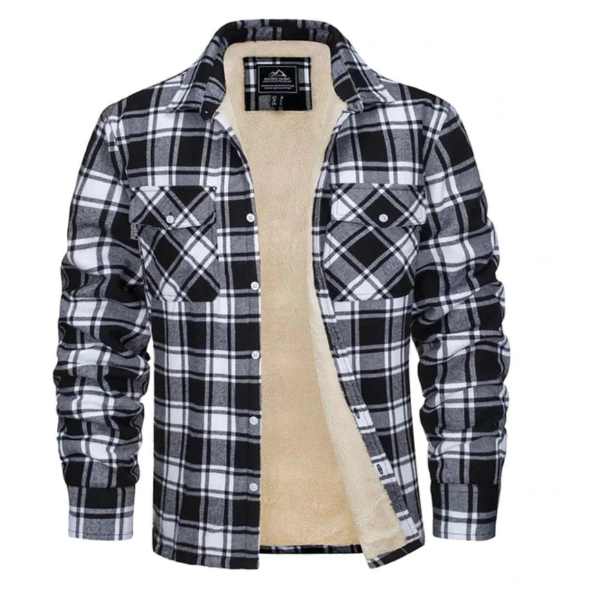 Men’s Sherpa Lined Plaid Shirt Jacket