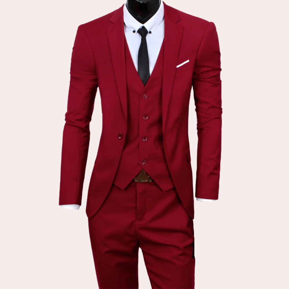 Stylish 3-Piece Men's Summer Suit Made from Breathable Material
