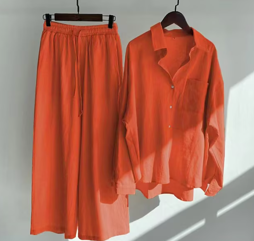 Women’s Sleeveless Two-Piece Summer Set with Relaxed Wide-Leg Pants