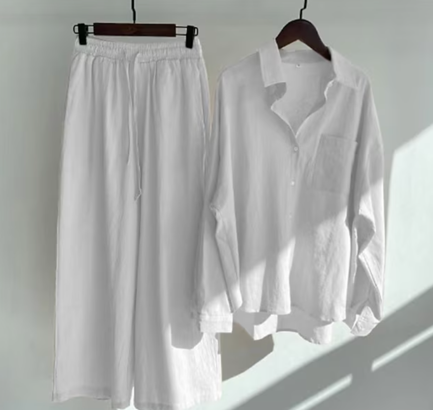 Women’s Sleeveless Two-Piece Summer Set with Relaxed Wide-Leg Pants