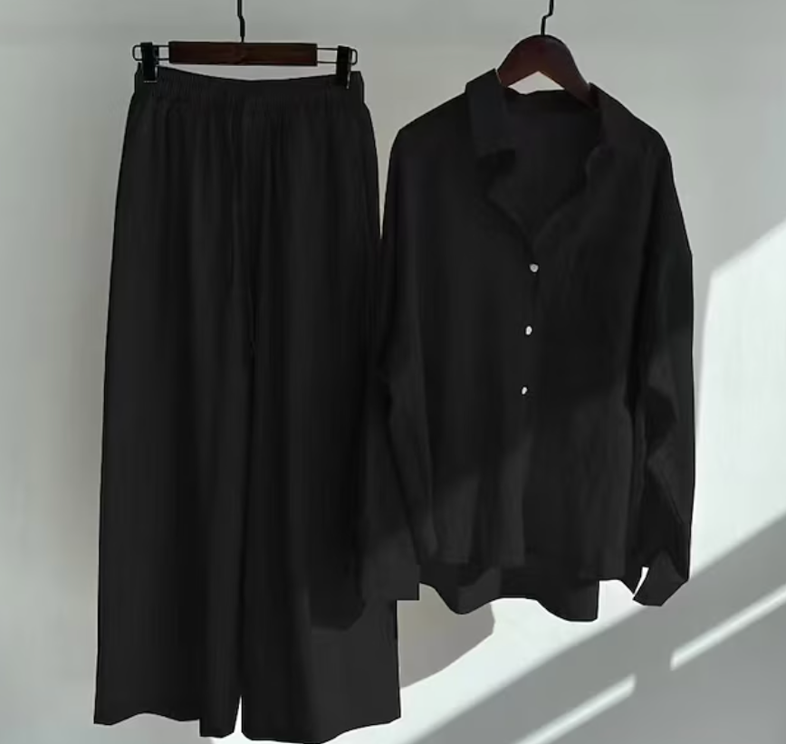 Women’s Sleeveless Two-Piece Summer Set with Relaxed Wide-Leg Pants