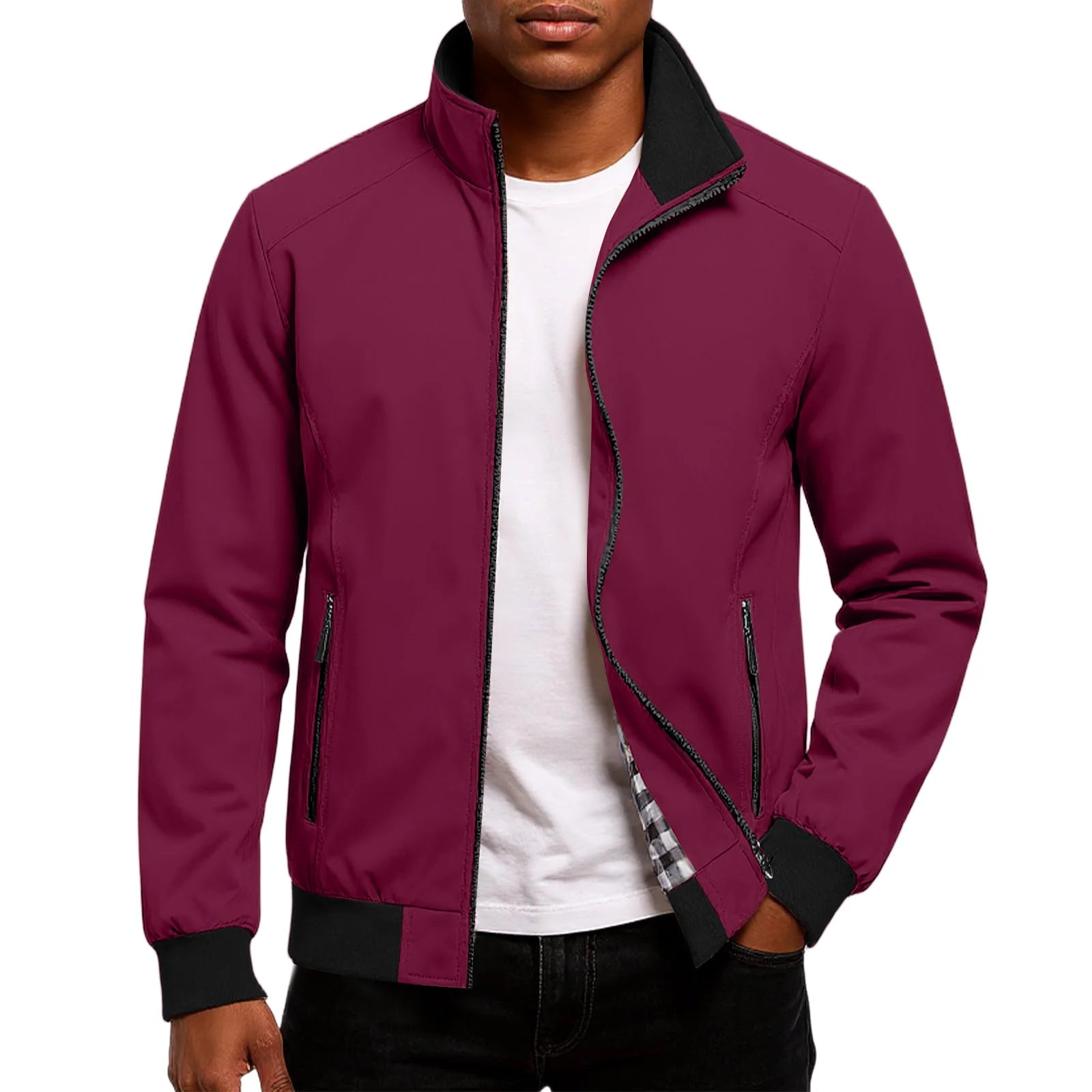 Men's Classic Zip-Up Casual Bomber Jacket