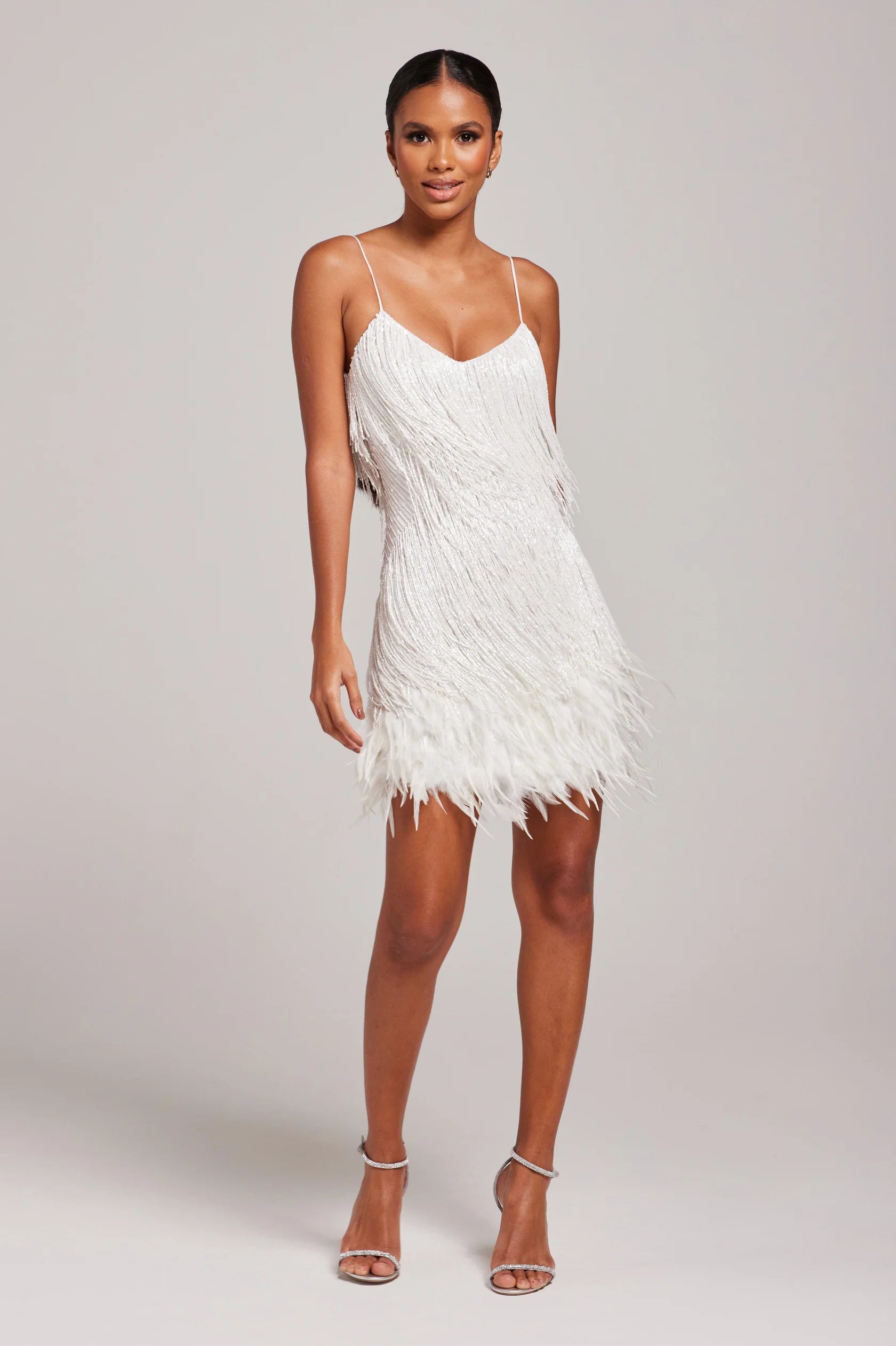 Feather Fringe Mini Cocktail Dress
