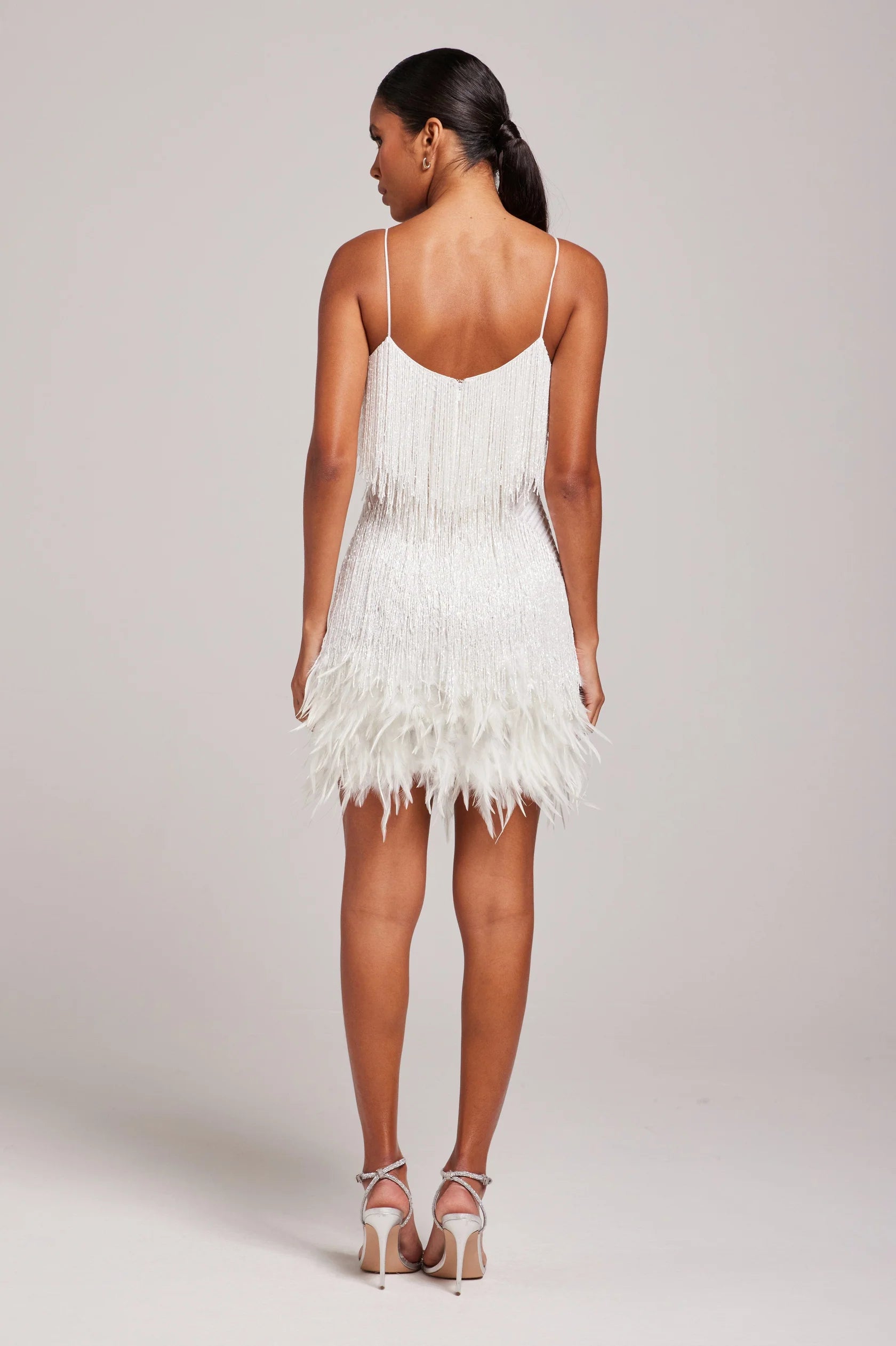 Feather Fringe Mini Cocktail Dress