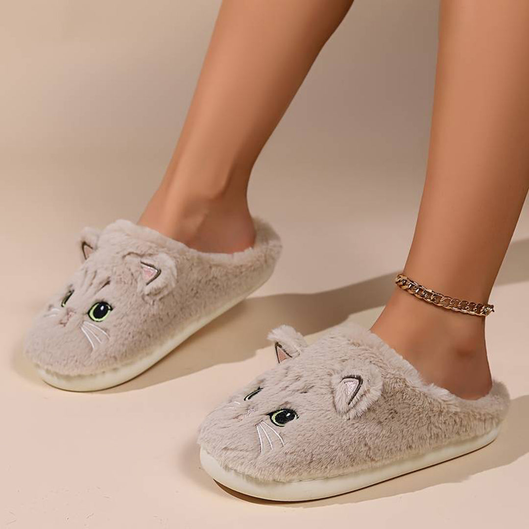 Comfortable Cat Slippers with Warmth