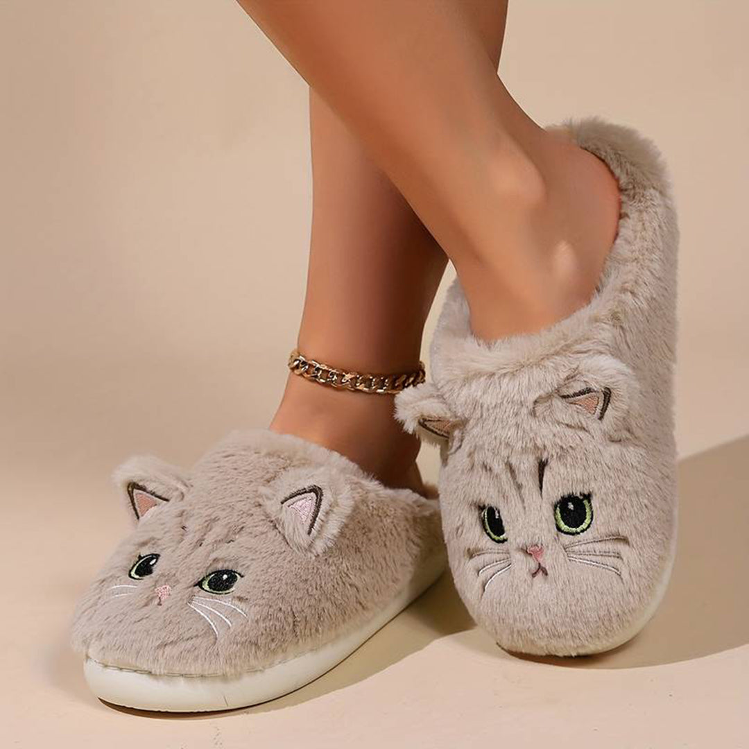 Comfortable Cat Slippers with Warmth