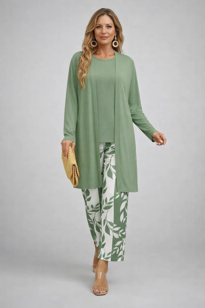Women's Elegant Printed Co-Ord Three-Piece Set