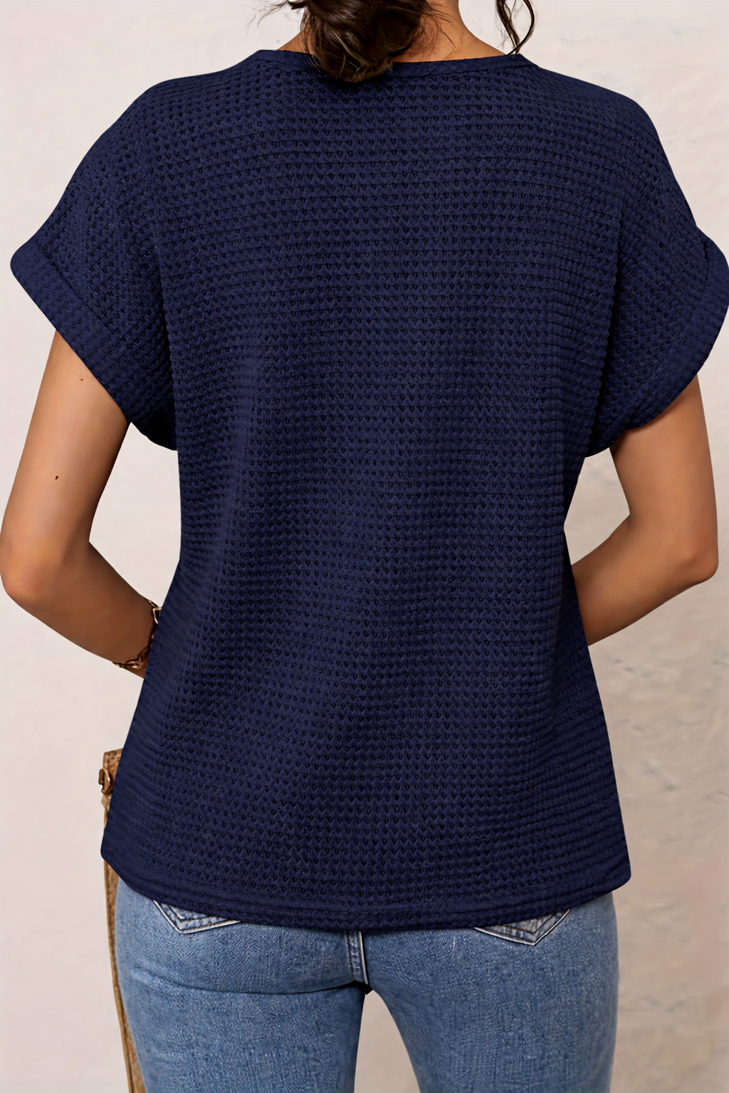 Women's Boho Crochet Lace Short Sleeve Casual Top