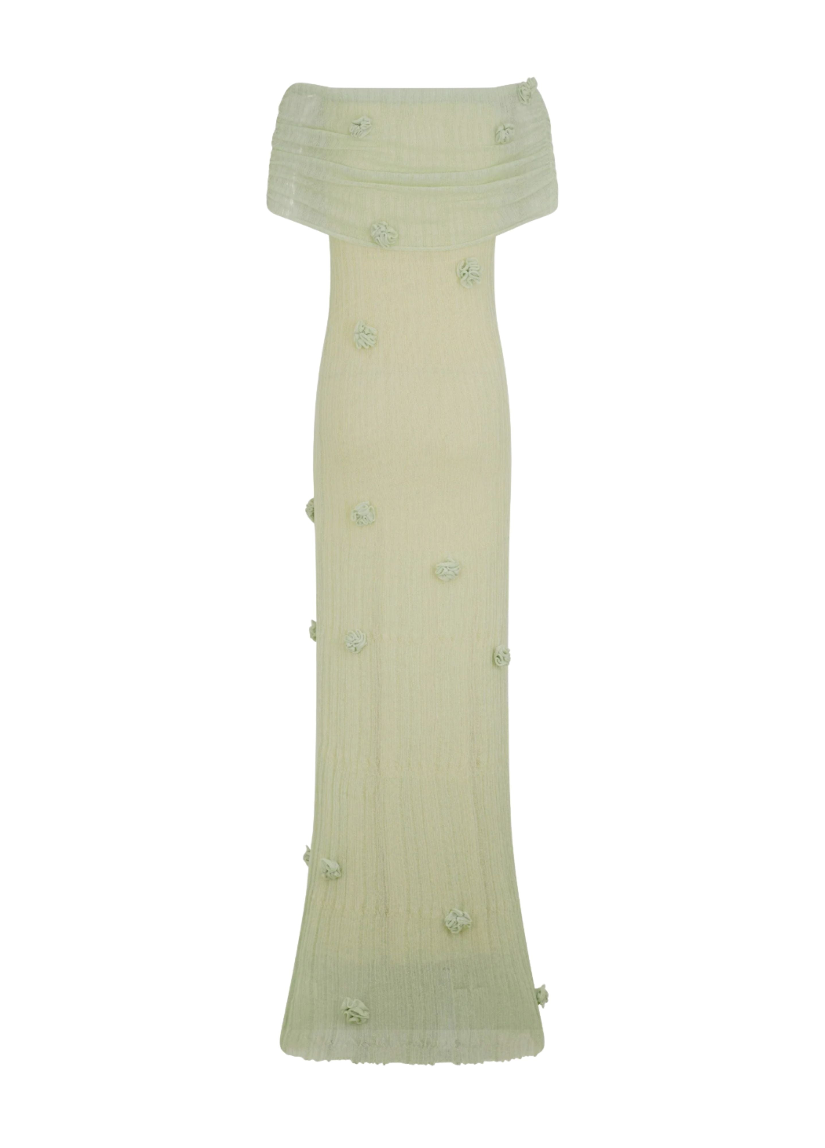 Women's Off-Shoulder Floral Detail Maxi Dress