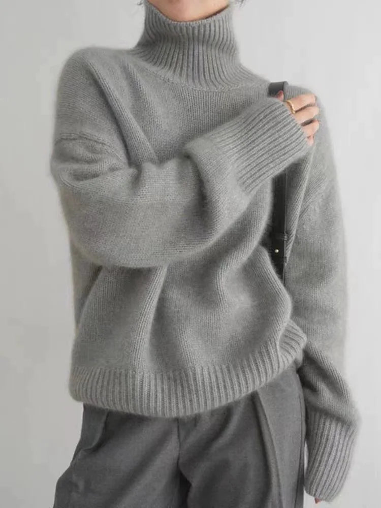 Women's Cozy Turtleneck Relaxed Fit Sweater