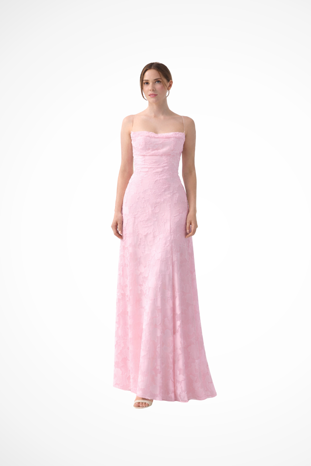 Elegant Lace Maxi Evening Dress for Women with Open Back and Flowy Silhouette