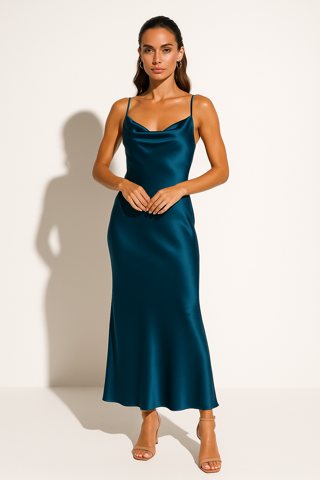 Women’s Satin Slip Maxi Dress for Evening Parties and Formal Events