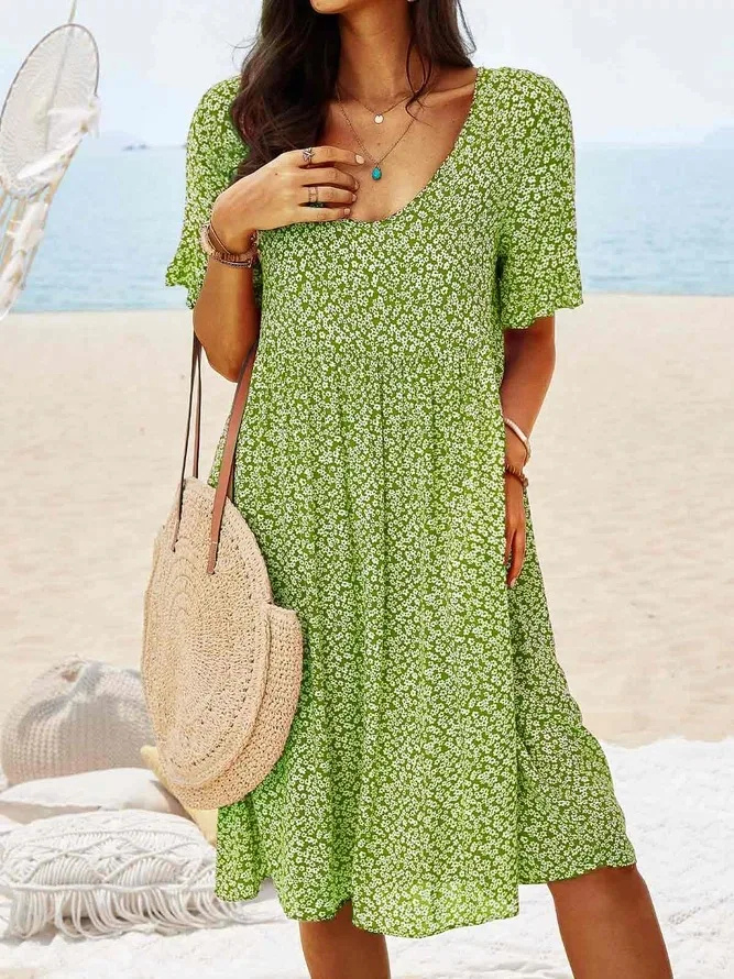 Women's Ditsy Floral Flutter Sleeve Mini Dress
