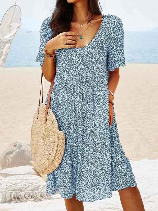Women's Ditsy Floral Flutter Sleeve Mini Dress