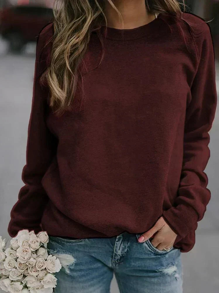 Women’s Casual Crew Neck Long-Sleeve Sweatshirt
