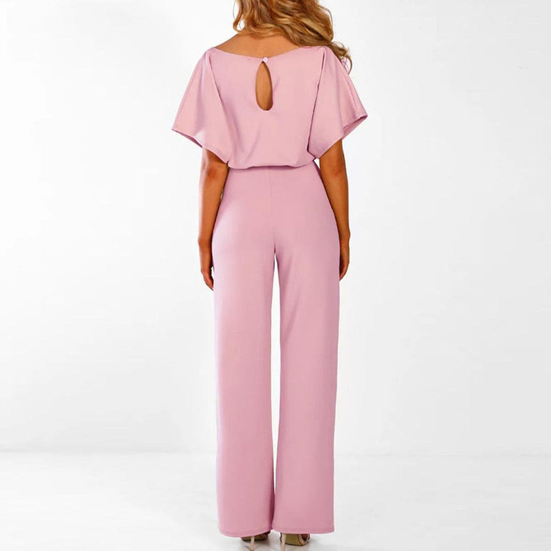 Women's Short Sleeve Tie-Waist One-Piece Outfit