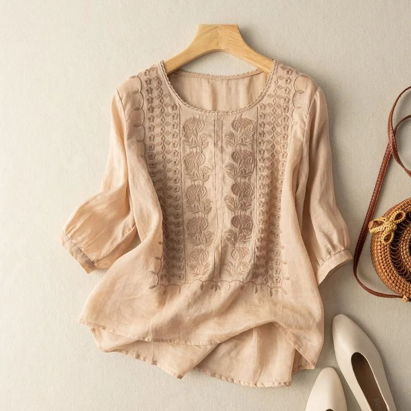 Women's Embroidered Lightweight Summer Blouse