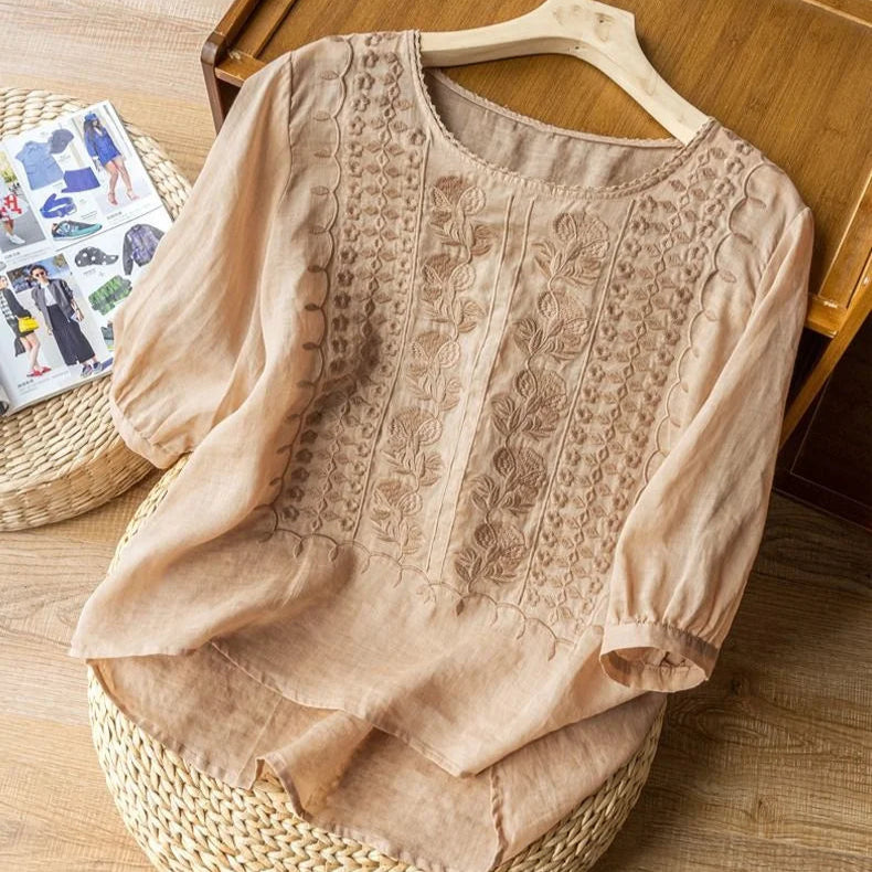 Women's Embroidered Lightweight Summer Blouse