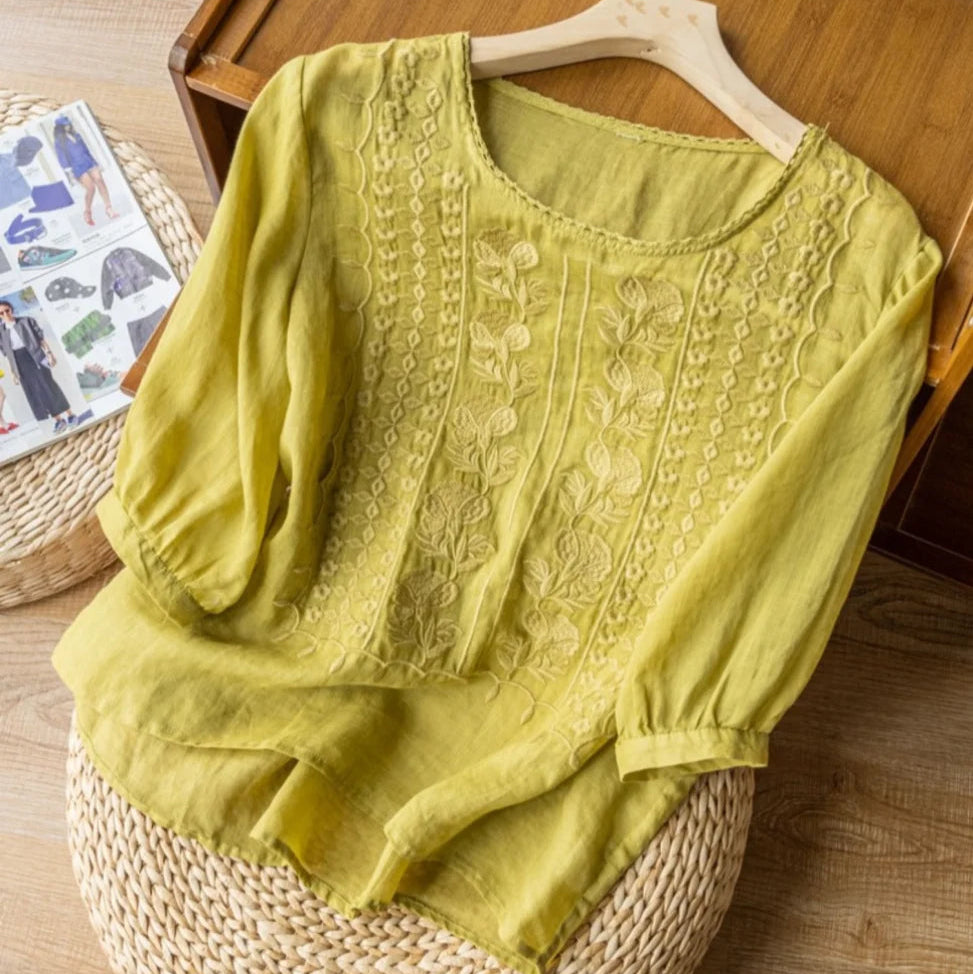 Women's Embroidered Lightweight Summer Blouse