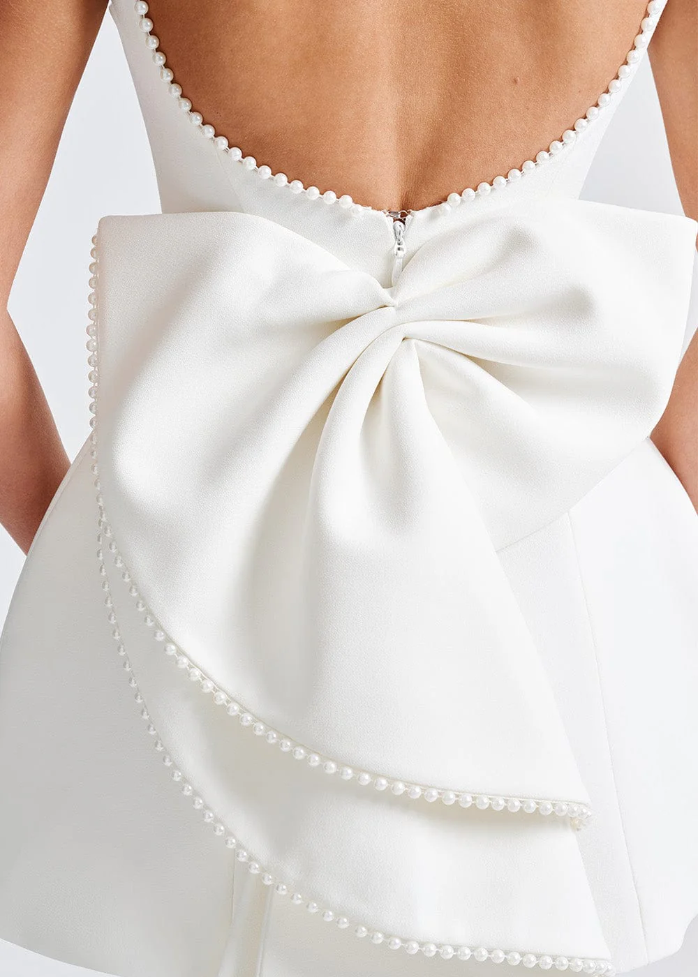 Elegant Pearl Mini Dress with Chic Design