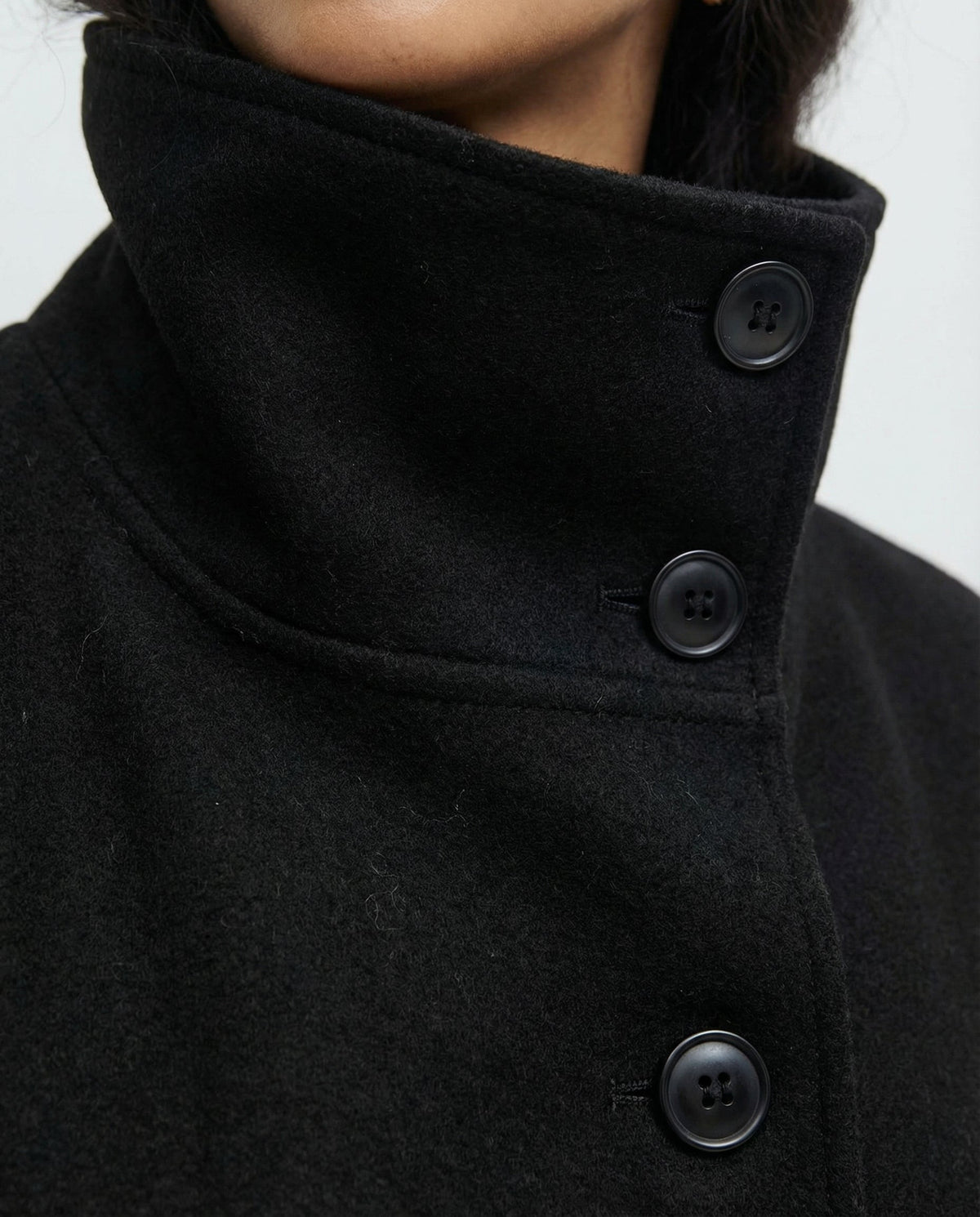 Women's Belted Wrap Shacket Coat with High Collar