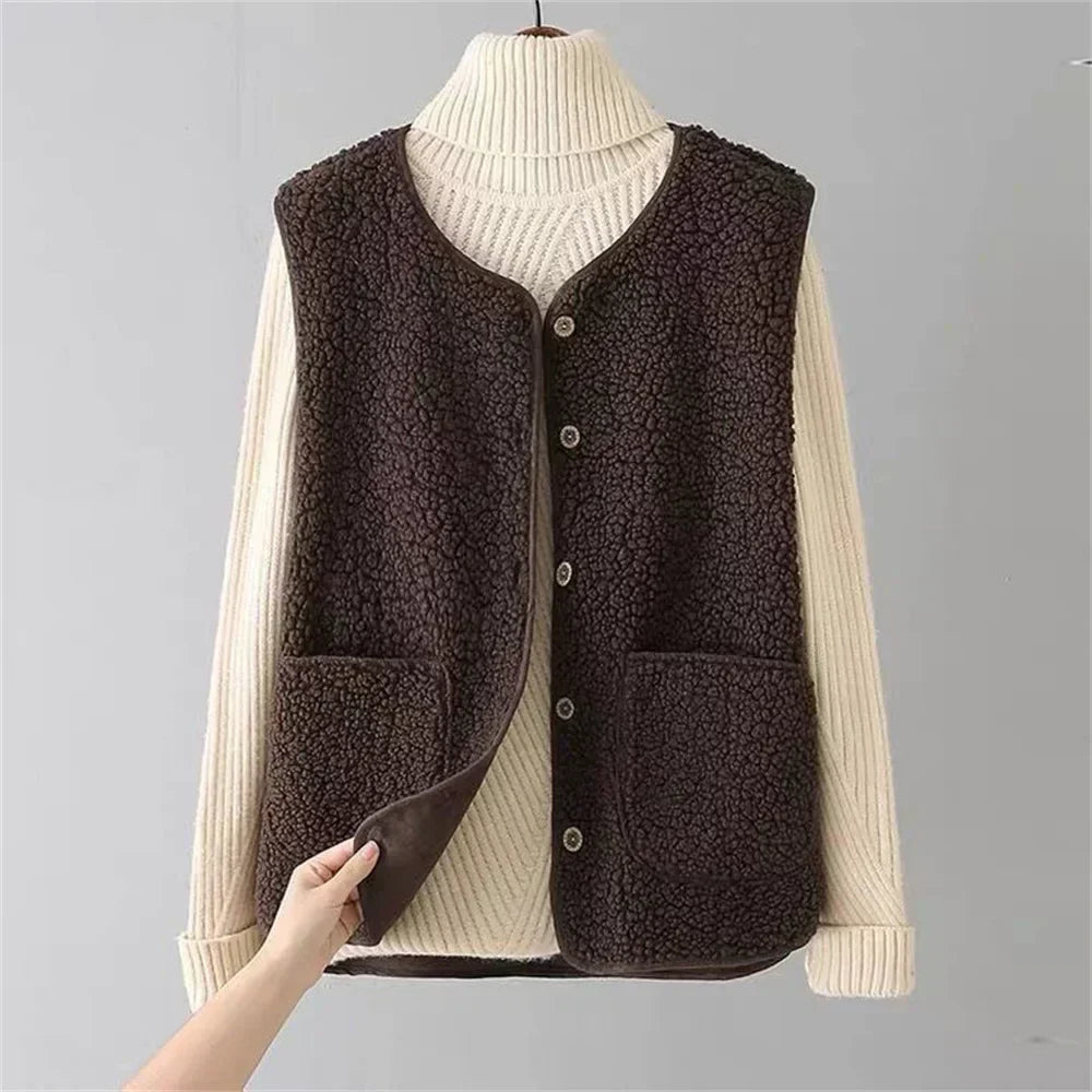 Women's Button-Front Sleeveless Vest