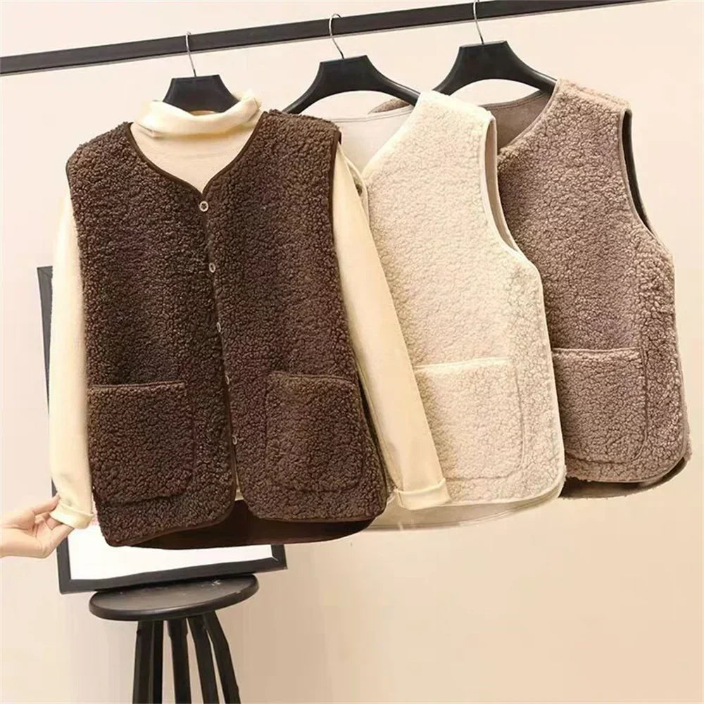 Women's Button-Front Sleeveless Vest