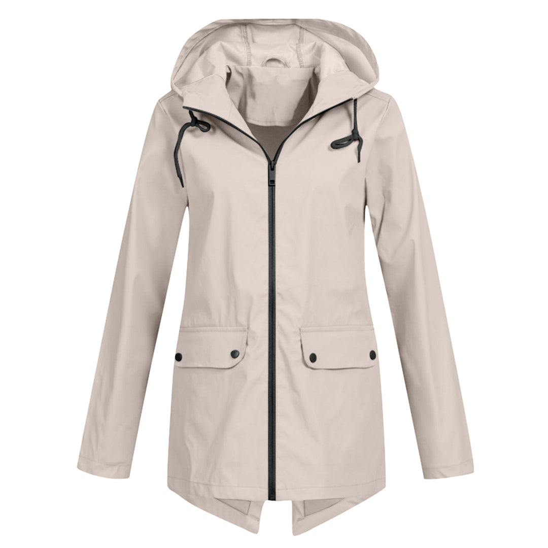 Stylish Long Women's Raincoat with Hood