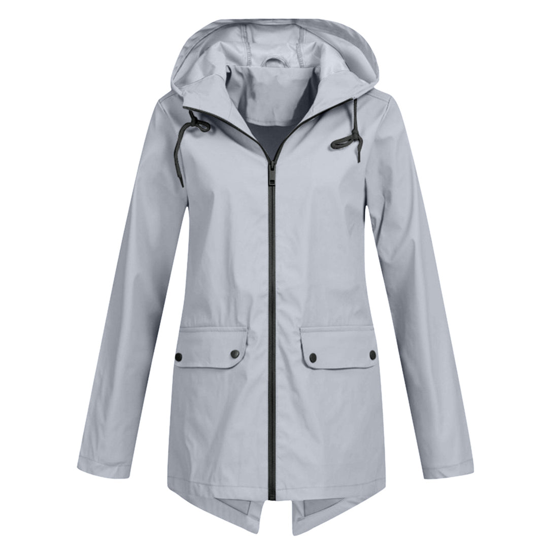 Stylish Long Women's Raincoat with Hood