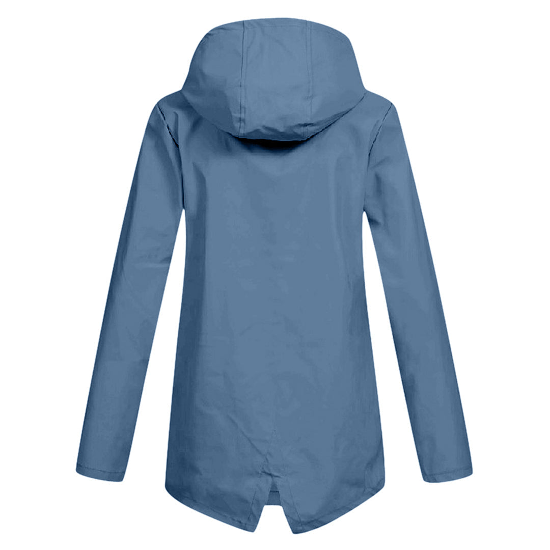 Stylish Long Women's Raincoat with Hood