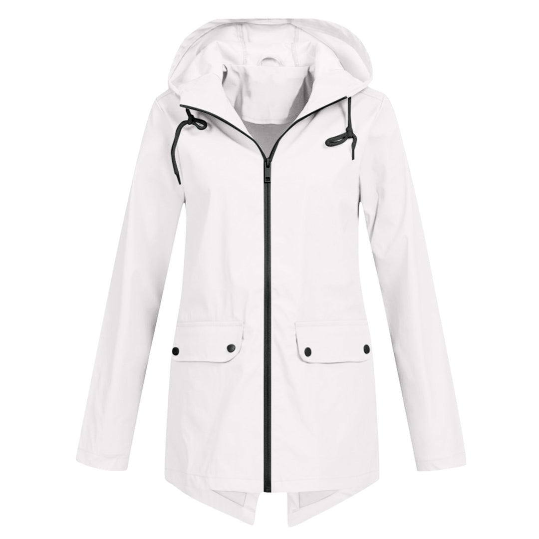 Stylish Long Women's Raincoat with Hood