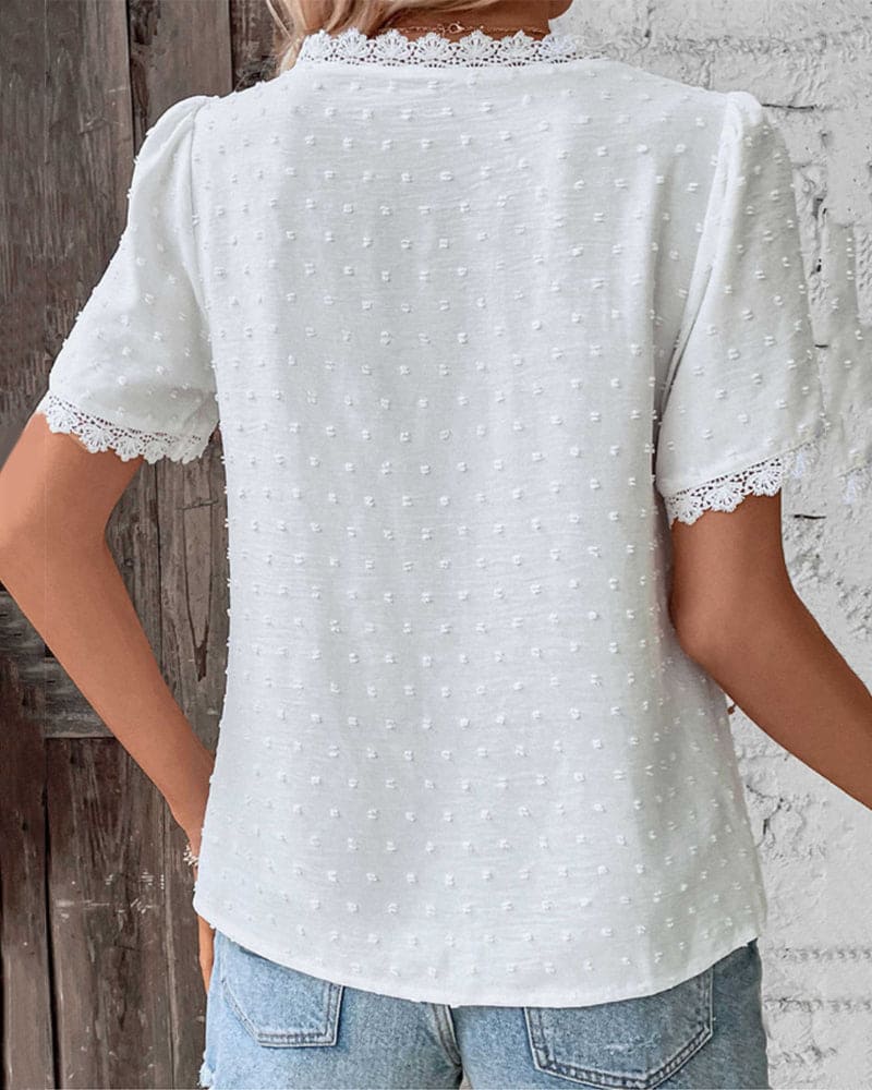 V-Neck Casual Blouse for Women