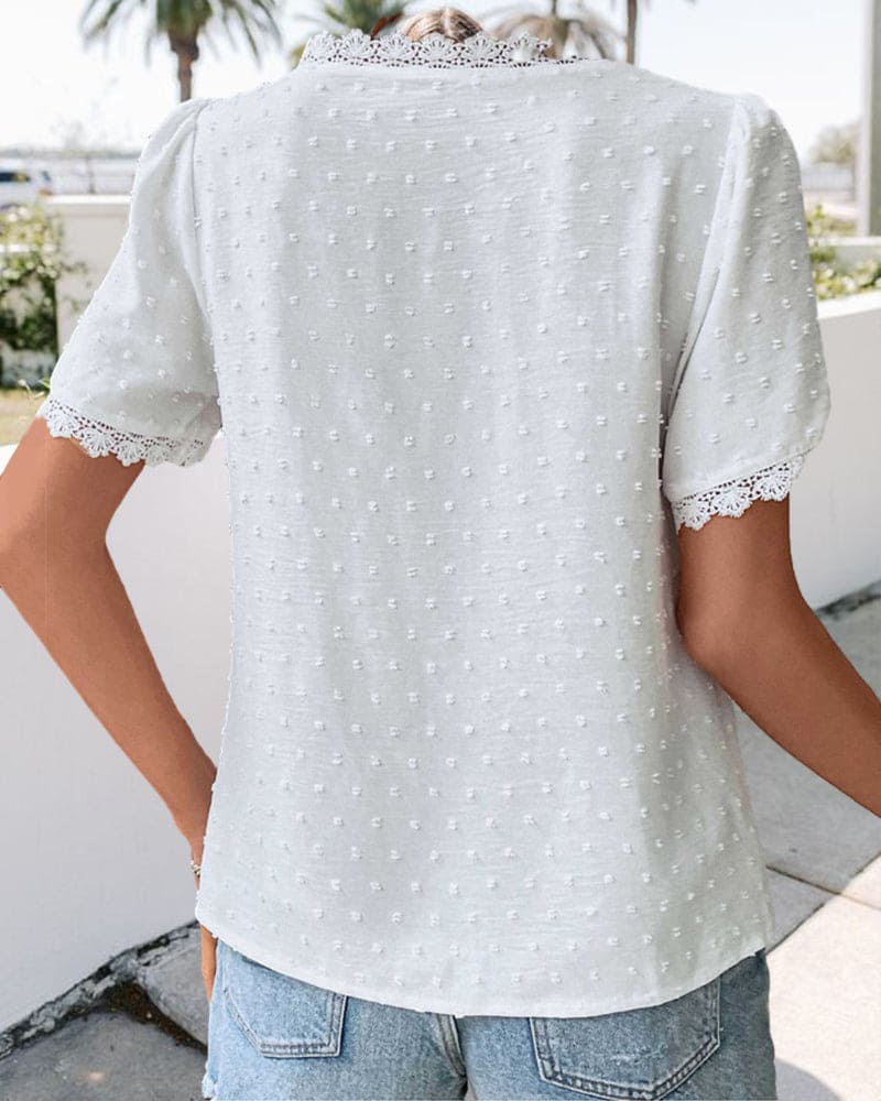 V-Neck Casual Blouse for Women