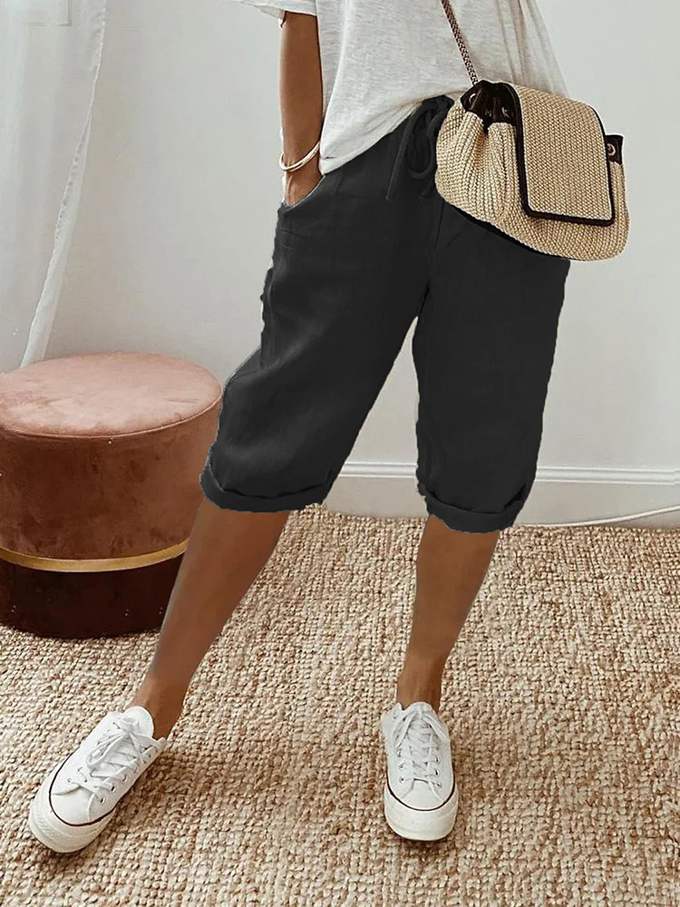 Women's Drawstring Bermuda Shorts with Relaxed Comfort