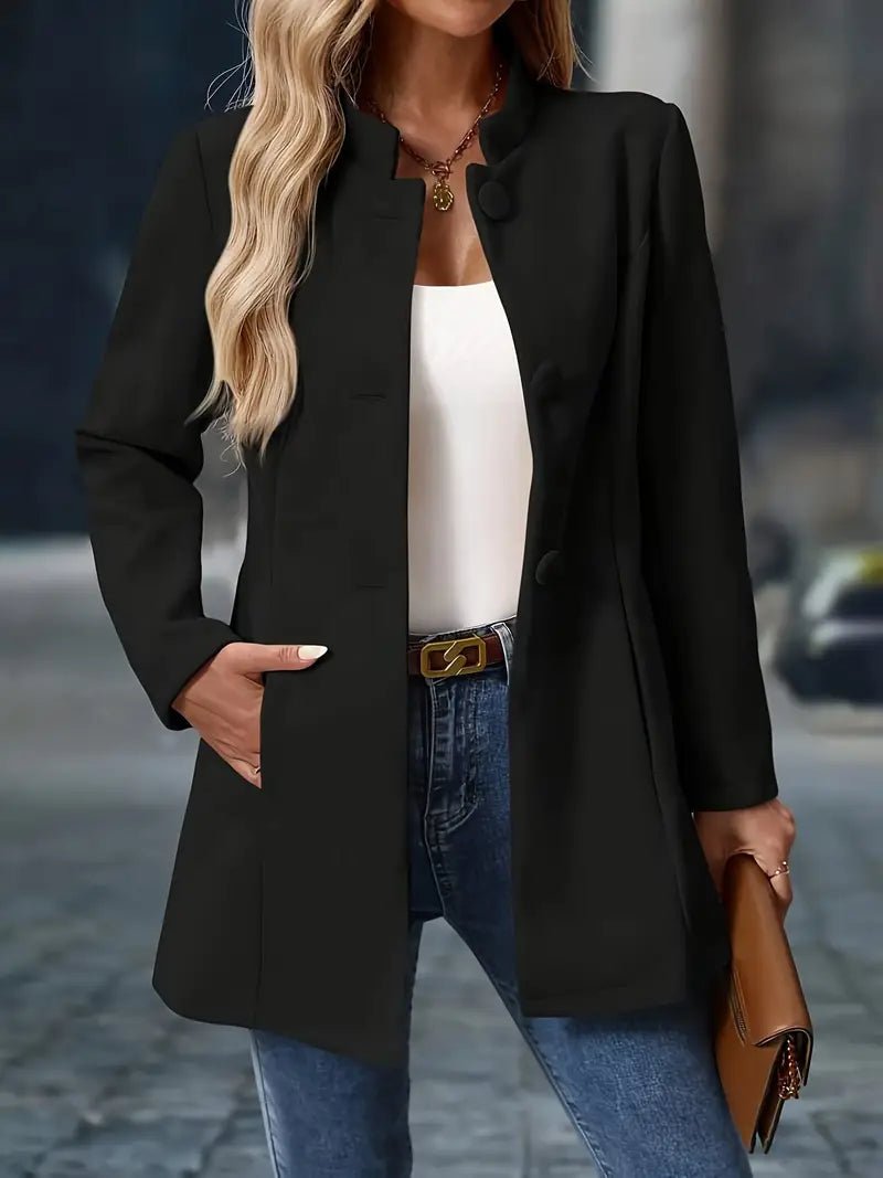 Women’s Elegant Stand Collar Blazer