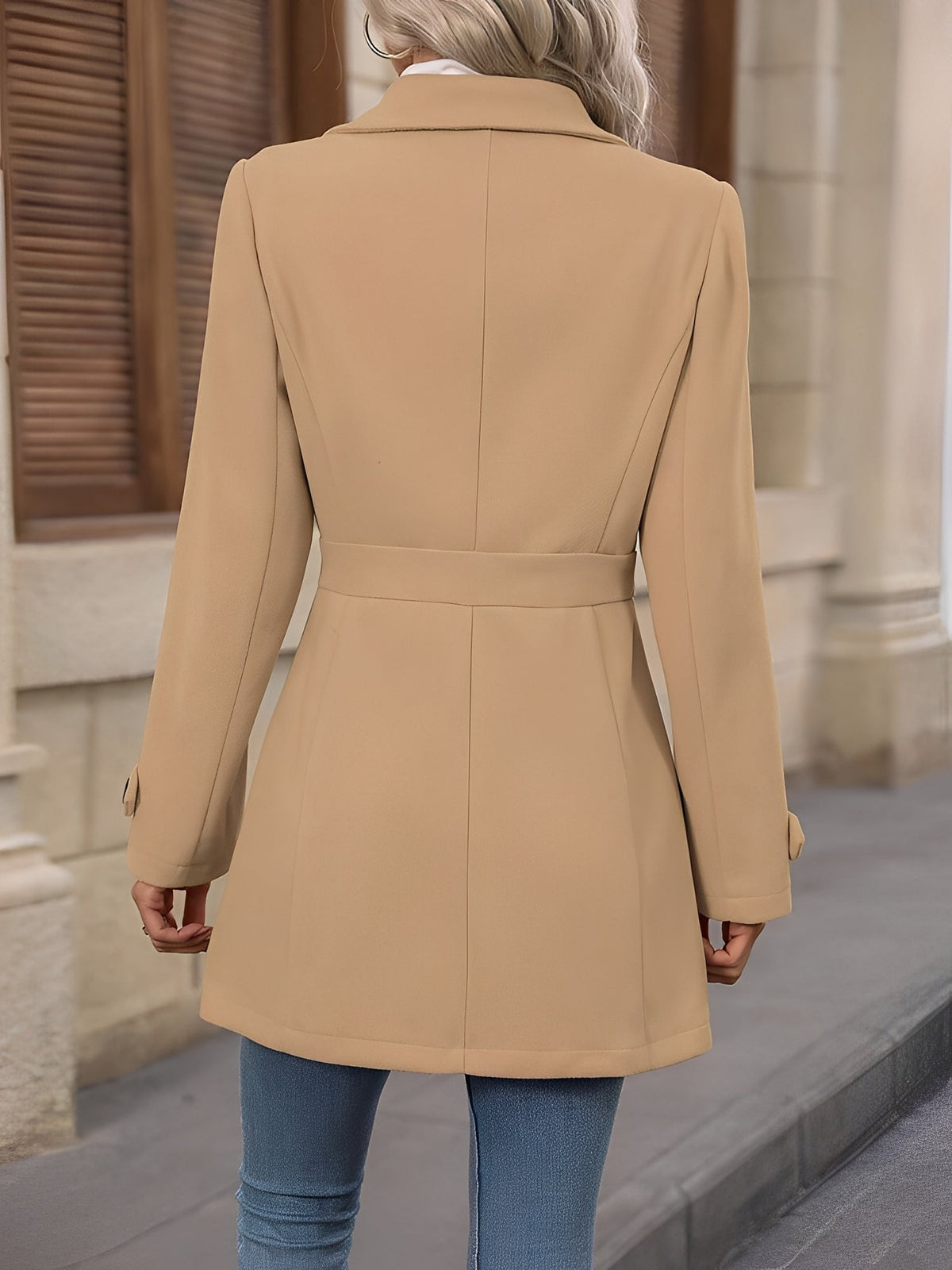 Women's Trench Coat with Waist Belt