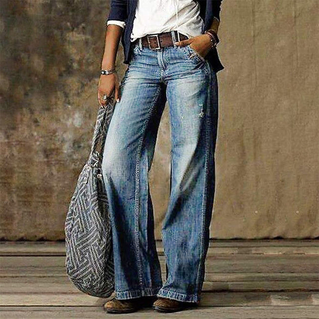 Stylish Retro Wide Jeans for Women