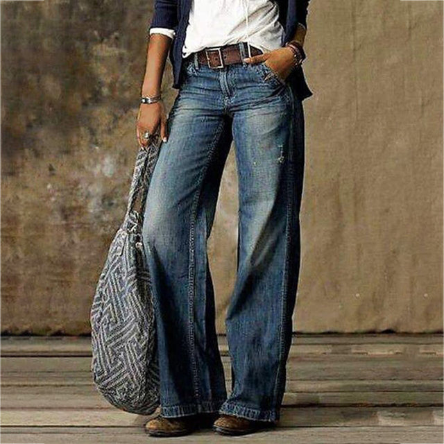 Stylish Retro Wide Jeans for Women