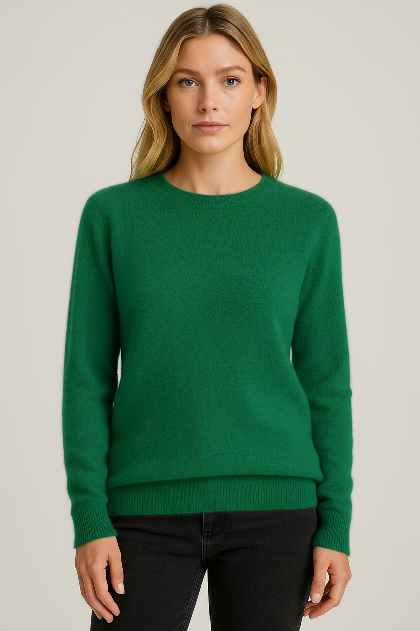 Women’s Classic Crew Neck Long-Sleeve Knit Sweater