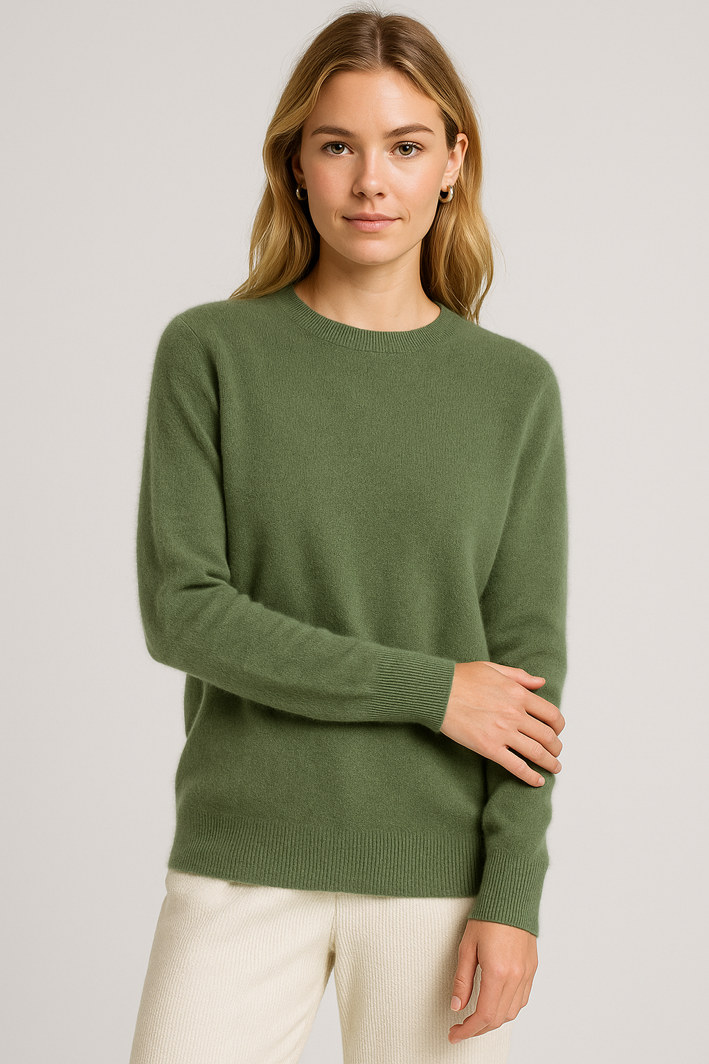 Women’s Classic Crew Neck Long-Sleeve Knit Sweater