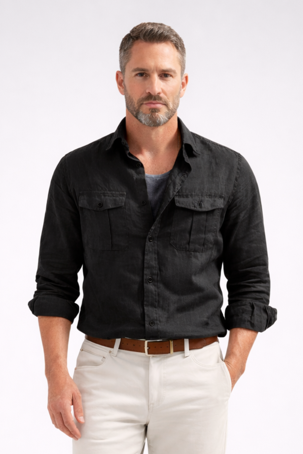 Men's Classic Long Sleeve Button-Up Shirt