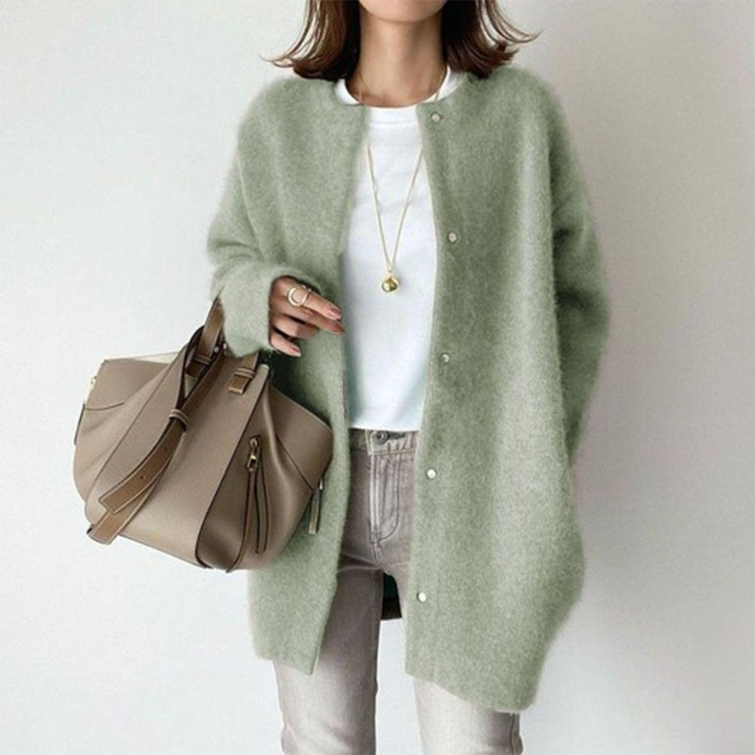 Women’s Open Front Button-Up Knit Cardigan