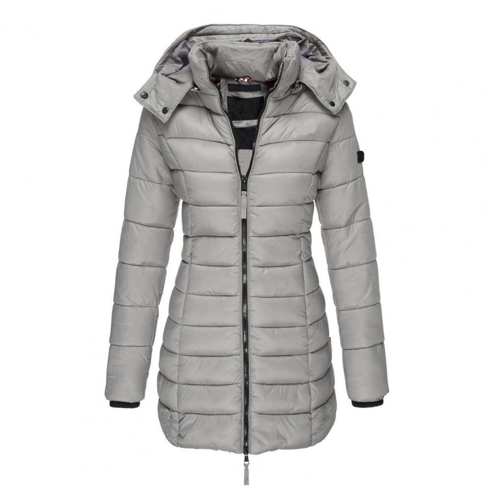 Women's Longline Hooded Quilted Puffer Winter Jacket