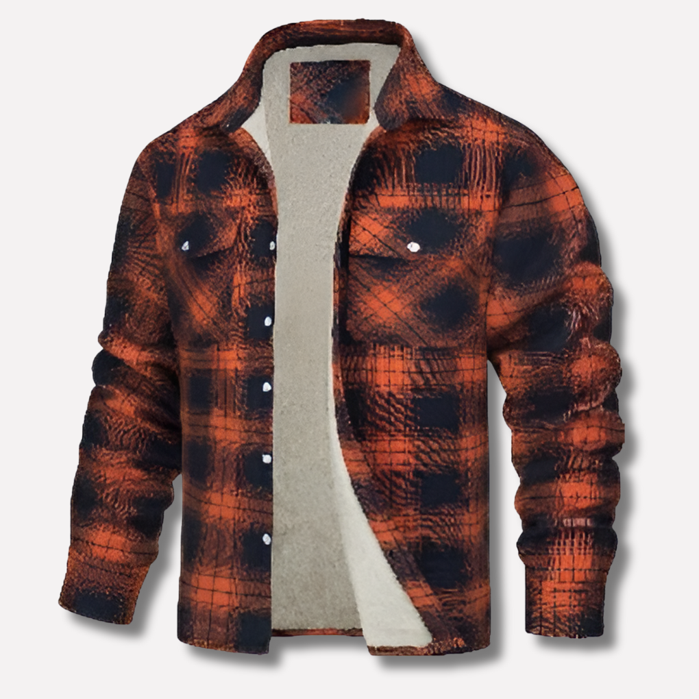 Men's Quilted Plaid Shirt with Button Front