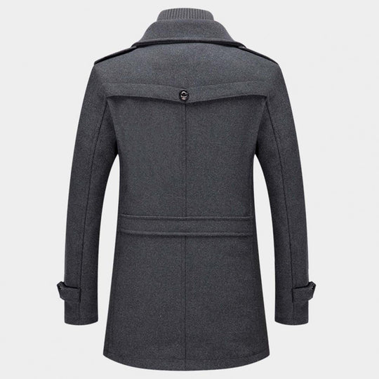 Men's Classic Zip-Up Winter Long Coat